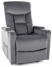Scaun reclinabil Berville Velvet, gri