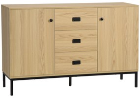 HOMCOM Bufet de depozitare 2 sertare raft reglabil 3 sertare stil contemporan - dim. 120L x 39,5l x 77H cm | Aosom Romania