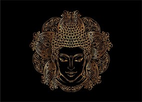 Tablou pe sticlă - Buddha auriu (70x50 cm)