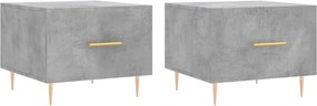 vidaXL Măsuțe de cafea, 2 buc., gri beton, 50x50x40 cm, lemn compozit