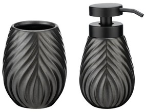 Set de accesorii de baie gri antracit din ceramică Idro – Wenko