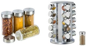 Suport rotativ pentru condimente, 20 buc recipiente