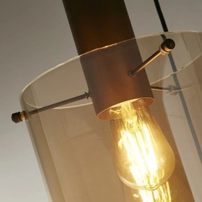 Lustra moderna cu 3 pendule Sweden moca, chihlimbar