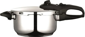 Oală sub presiune Fagor Duo 4L, 22 cm, 60/100 kPa, marcaj interior, fund IMPAKSTEEL, 5 sisteme de protecție, compatibilă cu plitele cu inducție, argintie