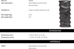 Vaza, Vas decorativ design LUX Rapho, bronz