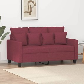 vidaXL Canapea cu 2 locuri, roșu vin, 120 cm, material textil
