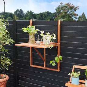 Casaria Masă suspendată pentru balcon HANS, 65x45x87cm, maro