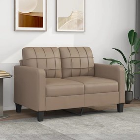 348648 vidaXL Canapea cu 2 locuri, cappuccino, 120 cm, piele ecologică