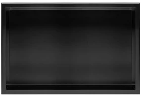 Raft incastrat dreptunghiular negru mat Rea 30x60x10 cm