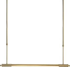 Lustra liniara suspendata LED Flusore auriu
