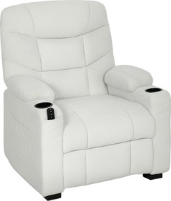 HOMCOM Fotoliu Relax Electric Reclinabil 150° cu Suport pentru Picioare, Funcție Memorie, Telecomandă, din Catifea, Crem | Aosom Romania