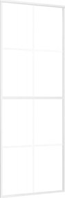 vidaXL Ușă glisantă, alb, 76x205 cm, sticlă mată ESG și aluminiu