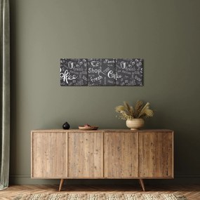 Tablou - Coffee (cu ceas) (90x30 cm)