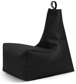 Fotoliu puf pentru copii negru cu tapițerie din imitație de piele Icy M – So Soft?