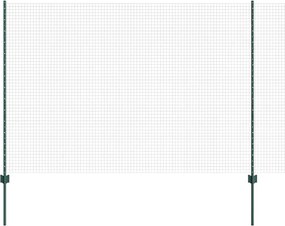 vidaXL Gard cu Stâlp Verde 1,6 x 25 m Oțel și PVC