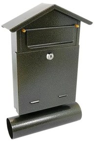 Cutie postala, cu loc pentru ziar, auriu, format B6, 23x7x37.5 cm, Damech