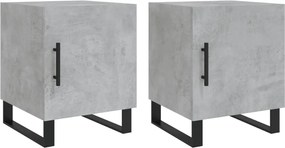 vidaXL Noptiere, 2 buc., gri beton, 40x40x50 cm, lemn compozit