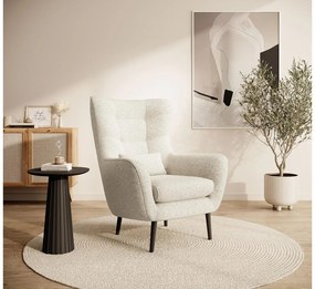 Fotoliu cu suport picioare Veneza VZ2  (crem + negru). 1099390