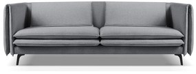 Canapea Vottina cu 4 locuri si tapiterie din tesatura structurala, gri inchis