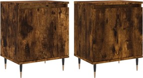 vidaXL Noptiere, 2 buc., stejar fumuriu, 40x30x50 cm, lemn compozit