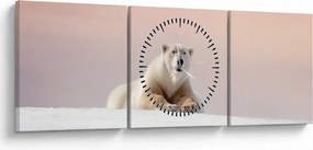 Tablou - Urs polar (cu ceas) (90x30 cm)