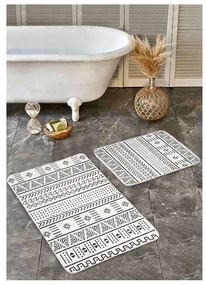 Covorașe de baie negre-albe 2 buc. 60x100 cm – Mila Home
