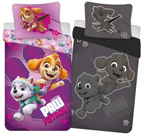 Lenjerie de pat luminoasa PAW PATROL Call the Patrol roz Dimensiune lenjerie de pat: 70 x 80 cm | 140 x 200 cm