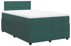 3287713 vidaXL Pat box spring cu saltea, verde închis, 120x200 cm, catifea