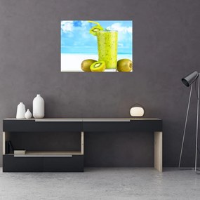 Tablou pe sticlă - smoothie kiwi (70x50 cm)