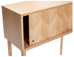 Comodă din lemn de stejar Hübsch Herringbone, înălțime 90 cm