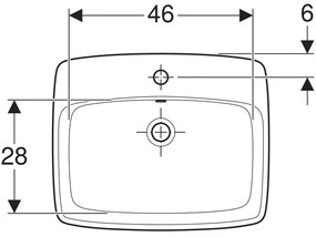 Lavoar baie incastrat alb 55 cm Geberit Selnova Square Alb