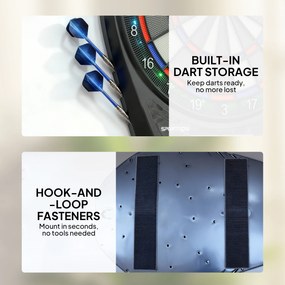 SPORTNOW Țintă electronică pentru săgeți Joc de săgeți electronic luminat ecran LED supradimensionat reîncărcabil negru | Aosom Romania