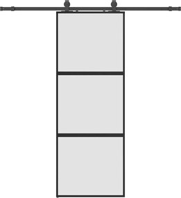vidaXL Ușă glisantă cu set feronerie neagră 76x205cm sticlă securizată