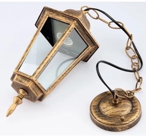 Lustră de exterior pe lanț 1xE27/60W/230V aurie IP44