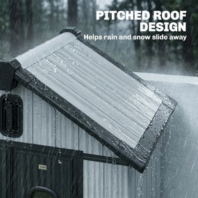 Outsunny Șură Grădină 160L x 98P x 217A cm, Plastic, Uși duble încuiabile, Gri | Aosom Romania