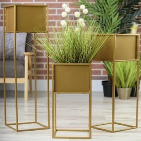 Suport pentru flori 90x24 cm, culoare aurie