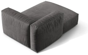 Modul pentru canapea modulară gri cu tapițerie din catifea (cu colț pe partea stângă) Martina – Micadoni