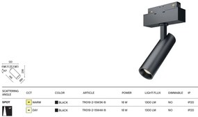 Spot LED, accesoriu pentru sina magnetica S35, Focus LED 18W 3000K