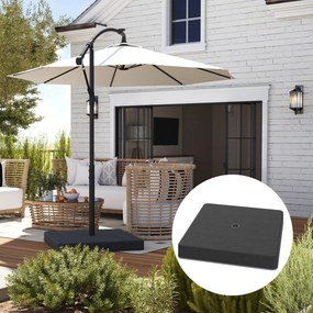 Outsunny Greutăți de bază pentru suport de umbrelă de soare, Impermeabil, umplut cu nisip, Plastic, 89L x 89B x 10,5Î cm, Negru | Aosom Romania