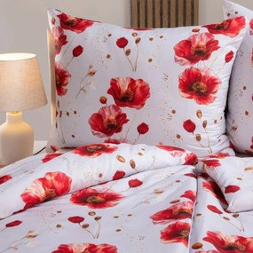 decoDoma Lenjerie de pat din microfibră POPPIES 2x pat simplu