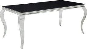Masa PRINCE, negru/crom, sticla securizata/metal, 150x90x75 cm