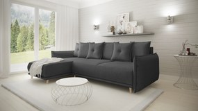 Coltar Extensibil Gamma 238 x 170 Cm Revesibil, Tapiterie Textila Gri Antracit