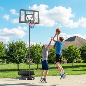 SPORTNOW Coș de Baschet Exterior Reglabil pe Înălțime 135-305 cm, Coș de Baschet cu Roți, Bază Umplibilă, Sac de Greutate, Panou Rezistent, Portabil pentru Interior și Exterior, Negru | Aosom Romania
