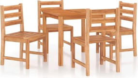 vidaXL Set de sufragerie de grădină, lemn masiv de tec, 5 piese