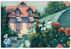 Tablou - Gustave Caillebotte, Dahlias, Garden at Petit Gennevilliers, reproducere (90x60 cm)