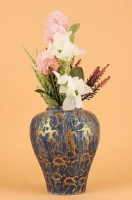 Vaza ceramică YL744 Vesira albastră/aurie