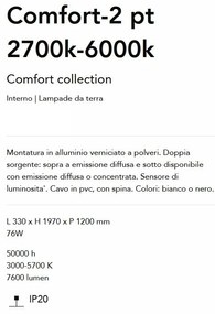 Lampadar LED dimabil Comfort-2 pt 2700k-6000k, Alb