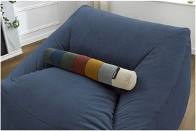 Fotoliu bean bag albastru închis cu tapițerie din catifea reiată Lilibet – Bobochic Paris