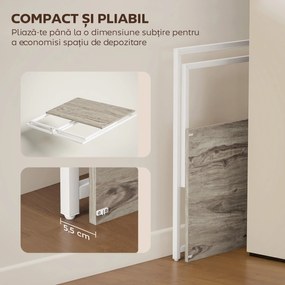 HOMCOM Masă Pliabilă Economisitoare de Spațiu cu Suport Detasabil pentru Monitor, 100x48x87,5 cm, Masă Portabilă pentru Birou, Casă și Studio, Culoare Lemn | Aosom Romania