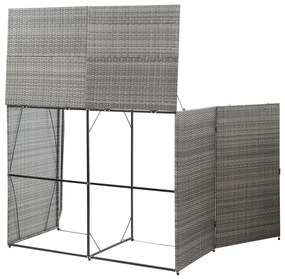 Magazie de pubele dubla, antracit, 153x78x120 cm, poliratan Antracit, 153 x 78 x 120 cm